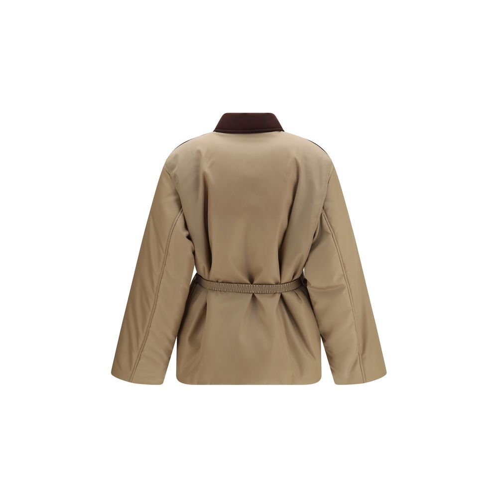 Versace Beige Nylon Full-Length Women's Jacket
