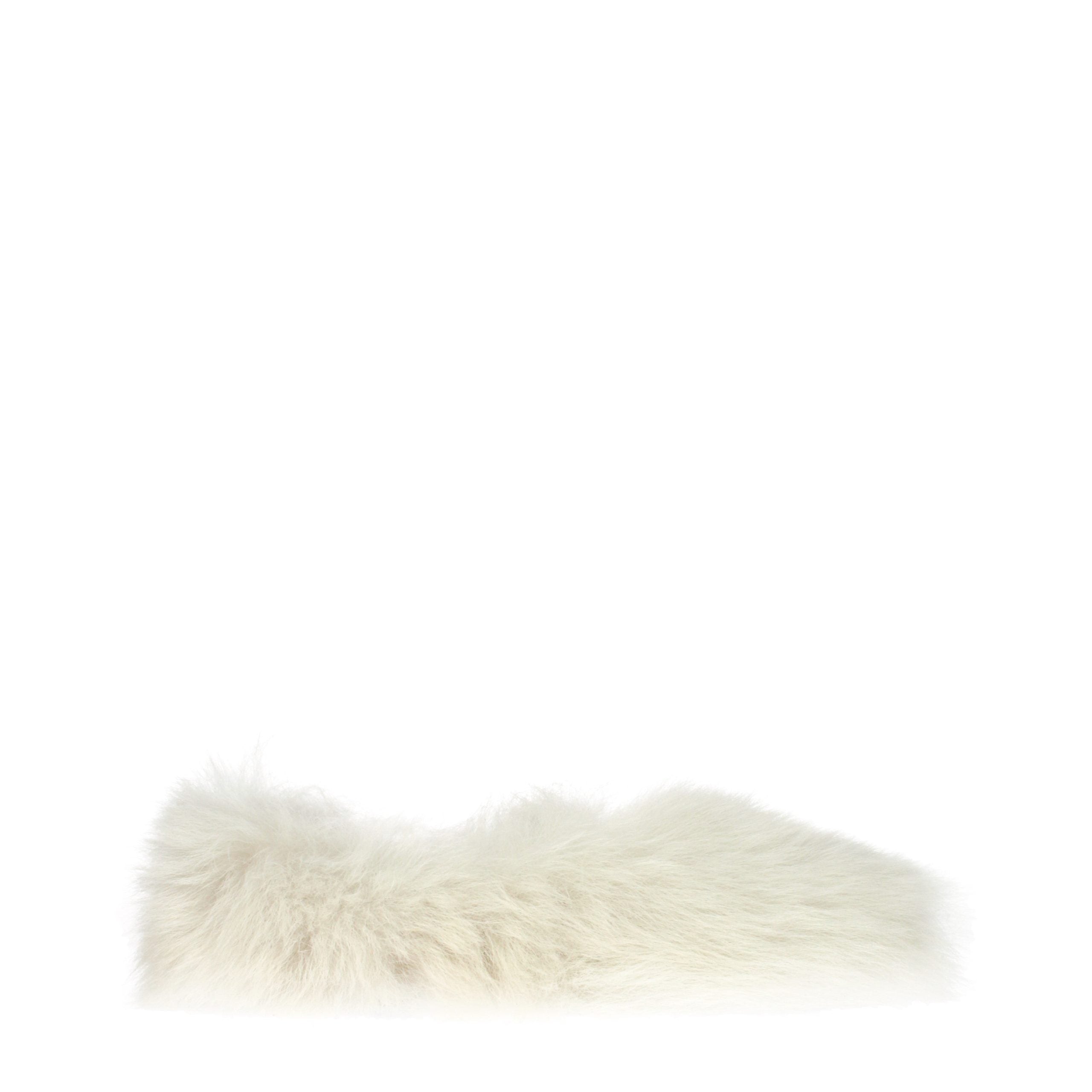 Jil Sander White Fur Women's Slippers