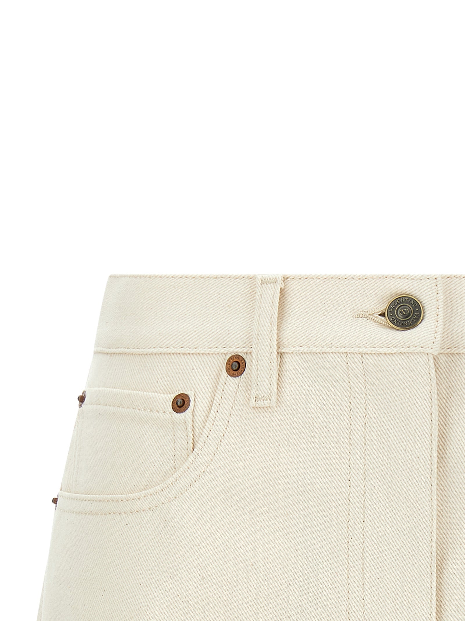 Valentino Garavani Beige Cotton Bermuda Women's Shorts