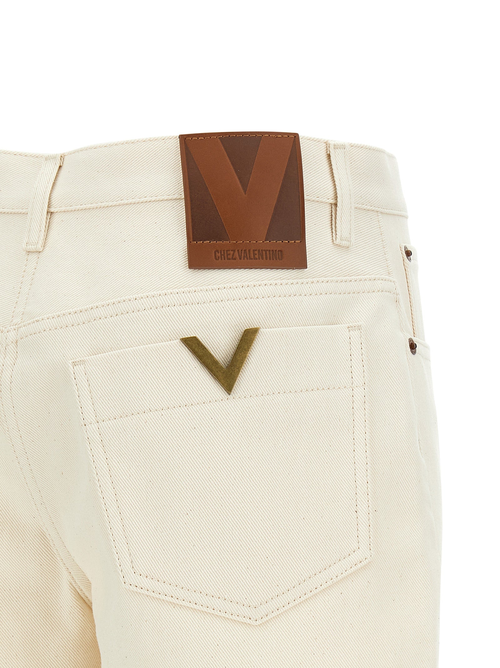 Valentino Garavani Beige Cotton Bermuda Women's Shorts