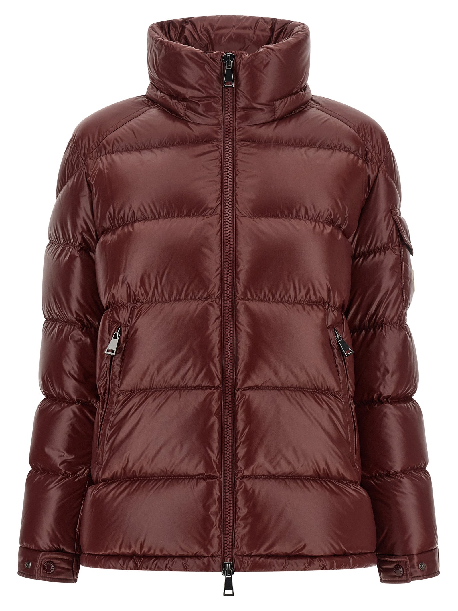 Moncler Bordeaux Polyamide Full-Length Women's Jacket