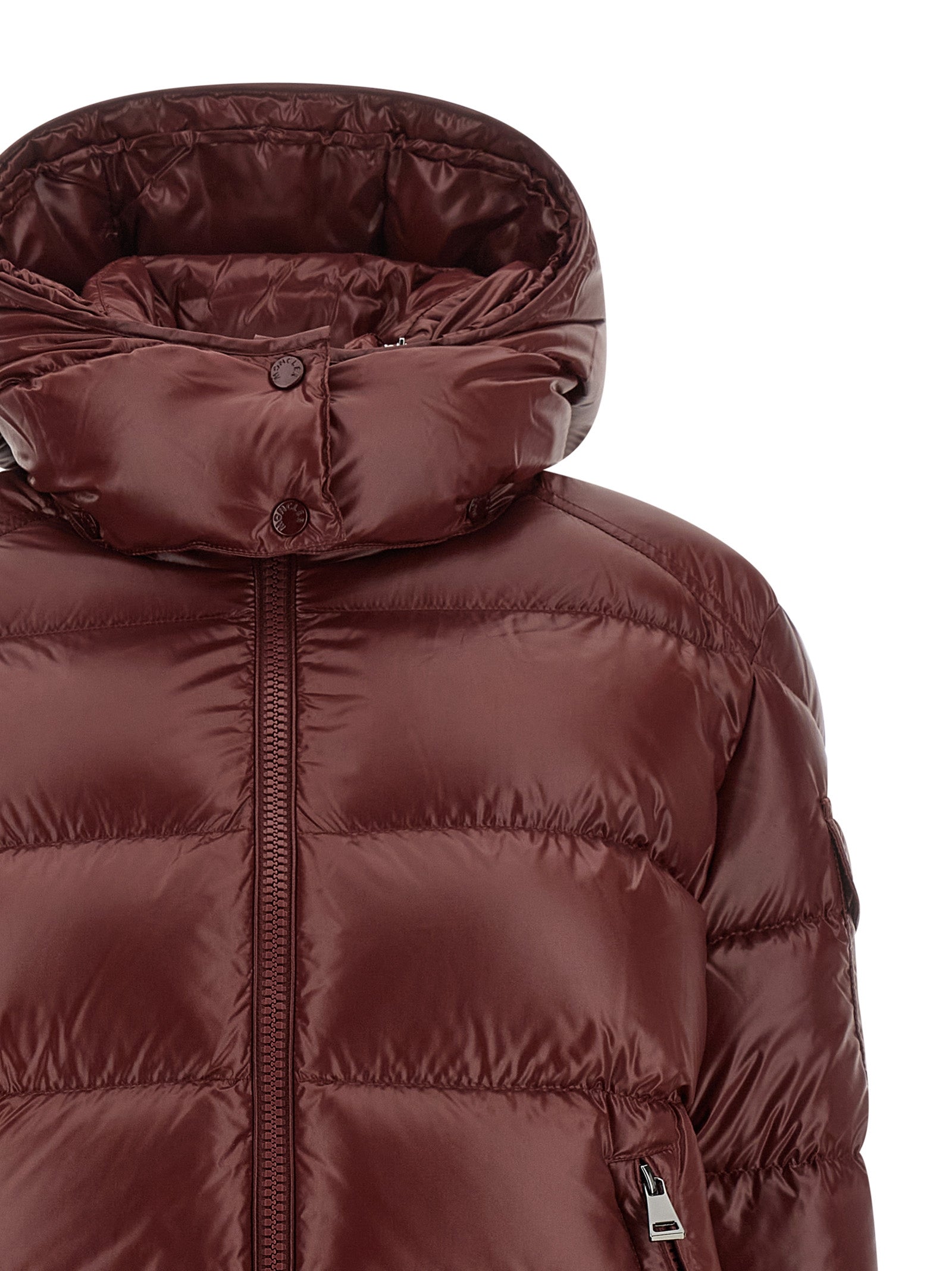 Moncler Bordeaux Polyamide Full-Length Women's Jacket