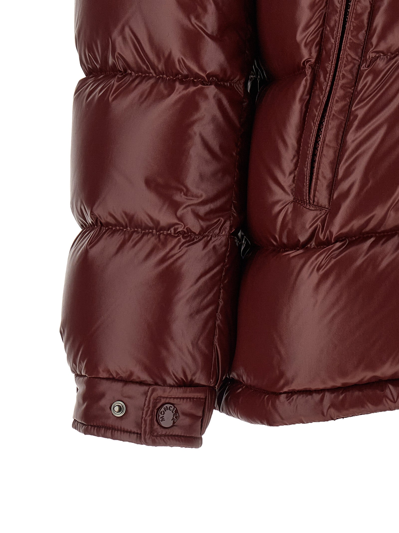 Moncler Bordeaux Polyamide Full-Length Women's Jacket