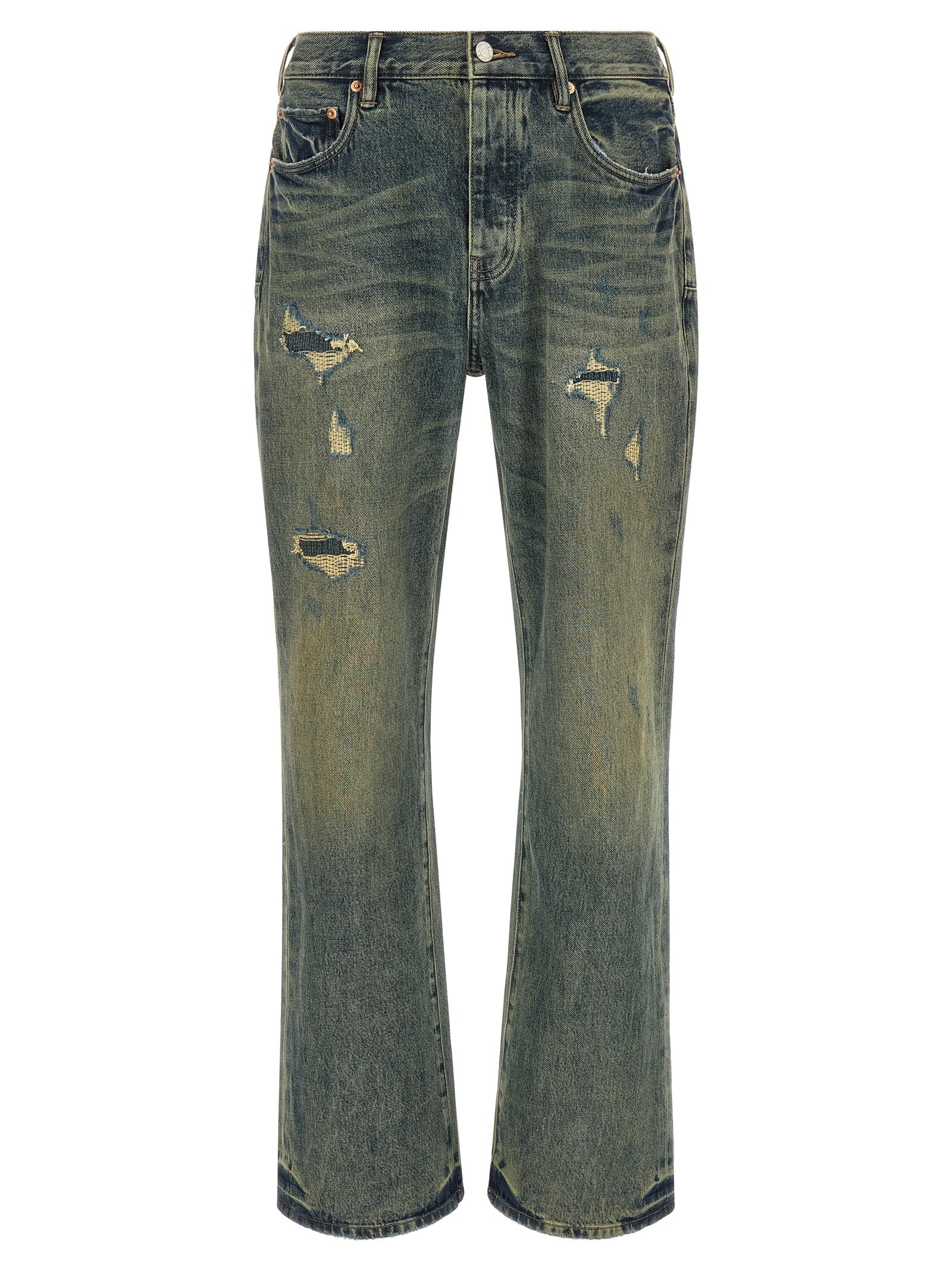 PURPLE Blue Cotton Bootcut Men's Jeans