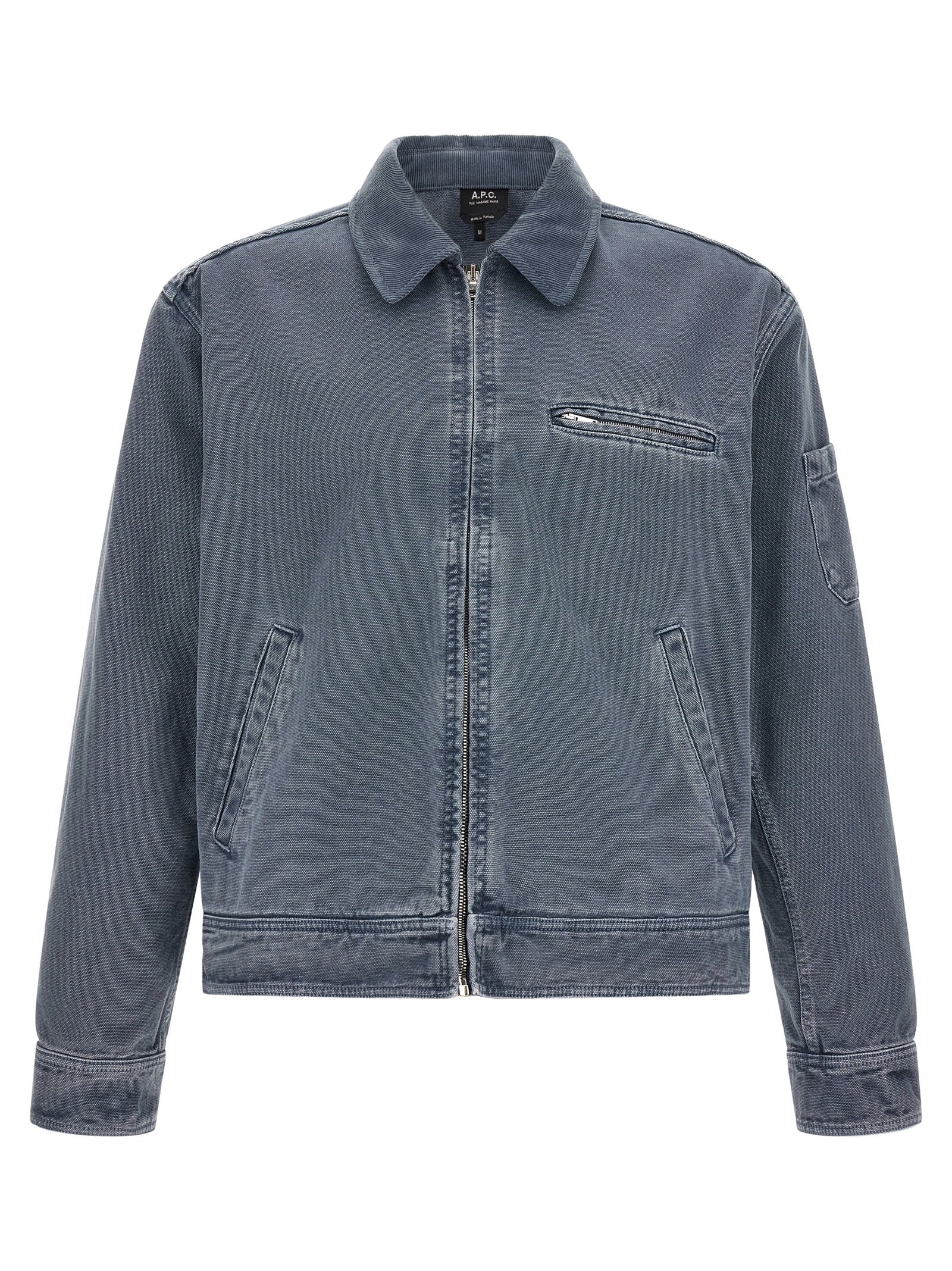 A.P.C. Gray Cotton Denim Men's Jacket