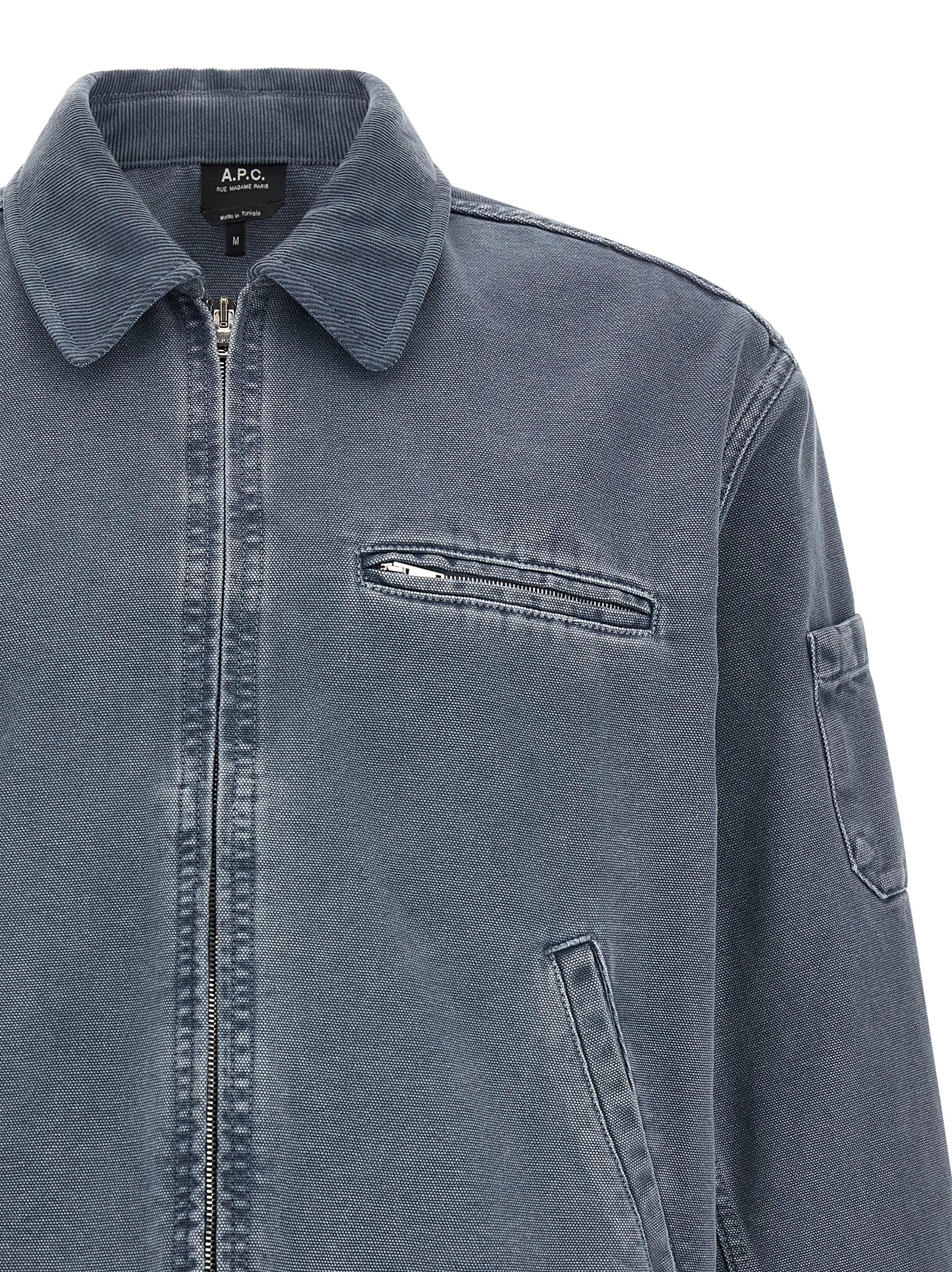 A.P.C. Gray Cotton Denim Men's Jacket