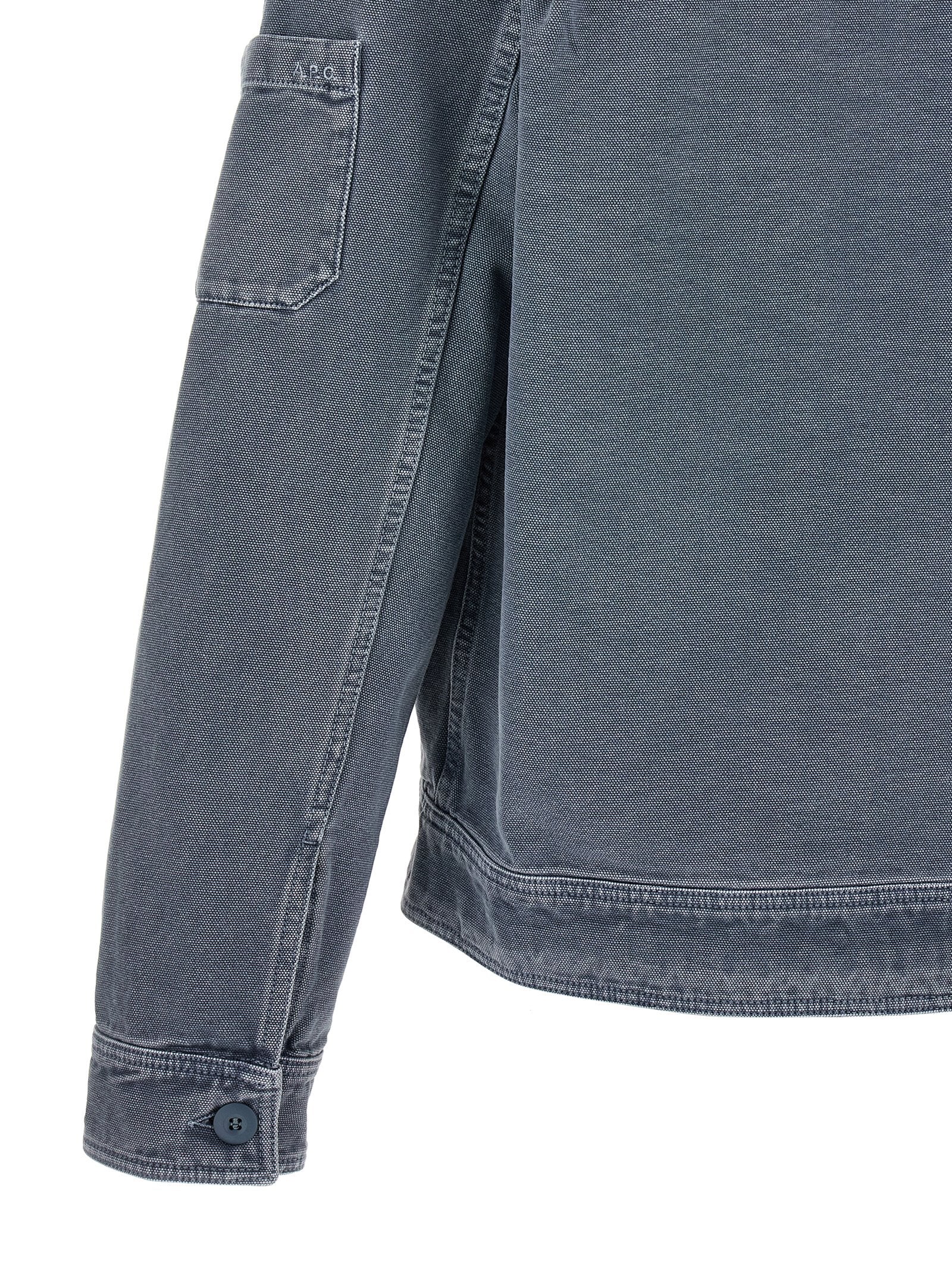 A.P.C. Gray Cotton Denim Men's Jacket