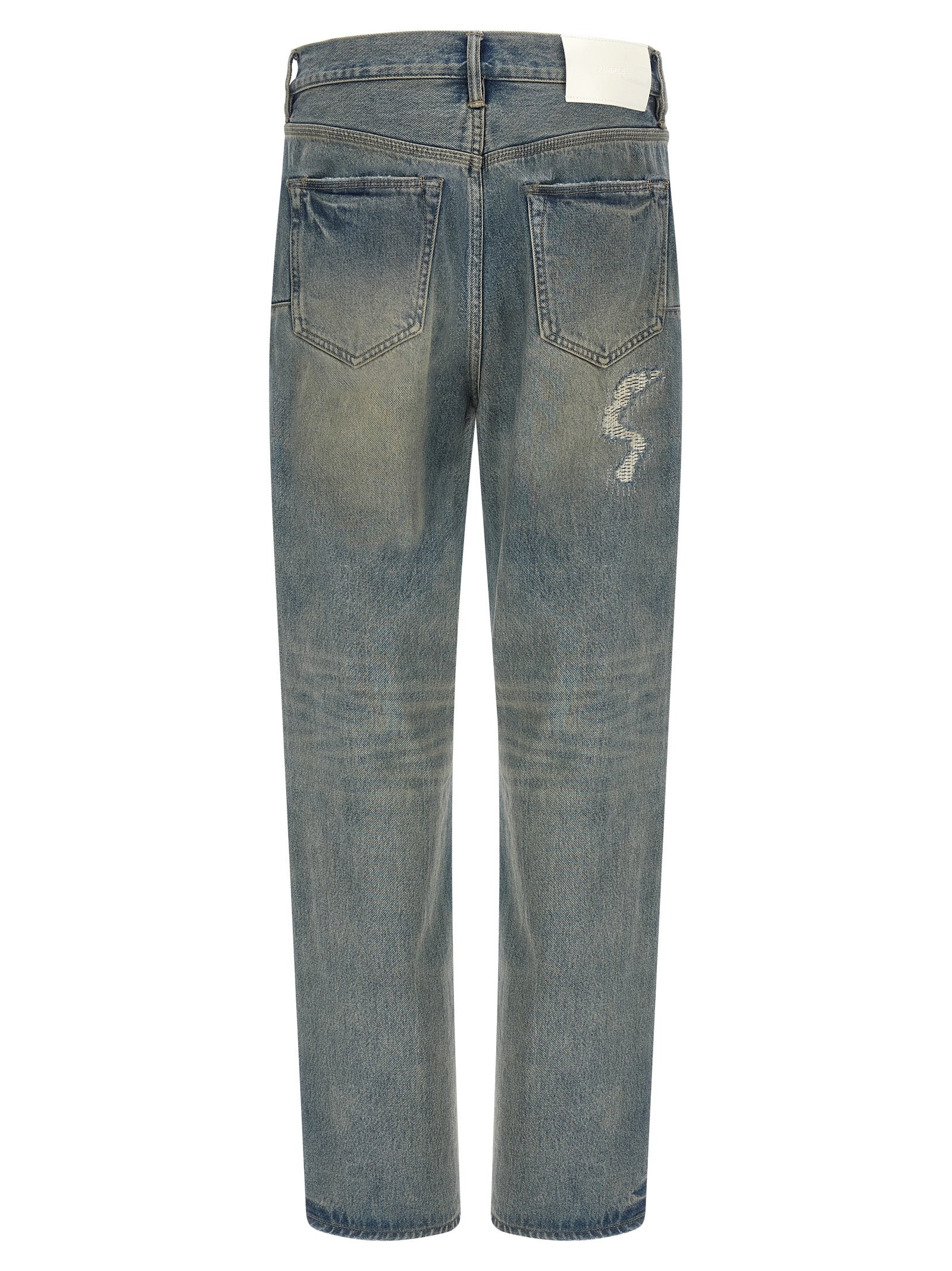 PURPLE Gray Cotton Straight-Leg Men's Jeans
