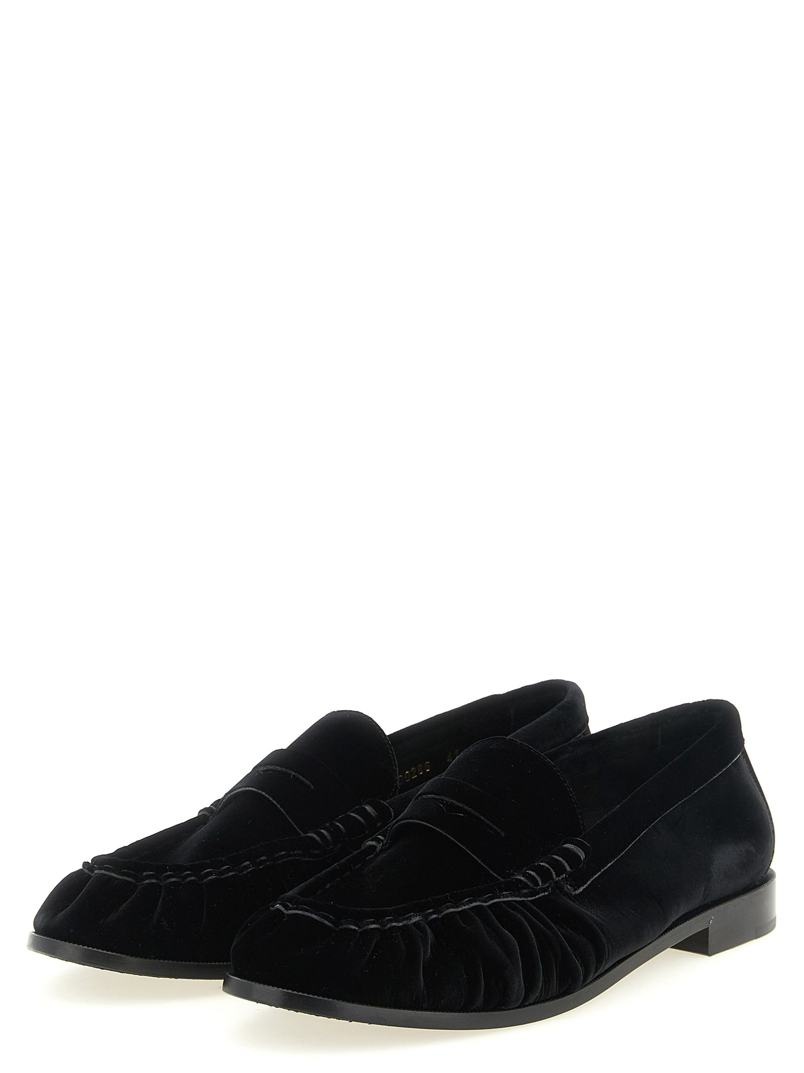 Saint Laurent Black Viscose Slip-On Men's Loafers