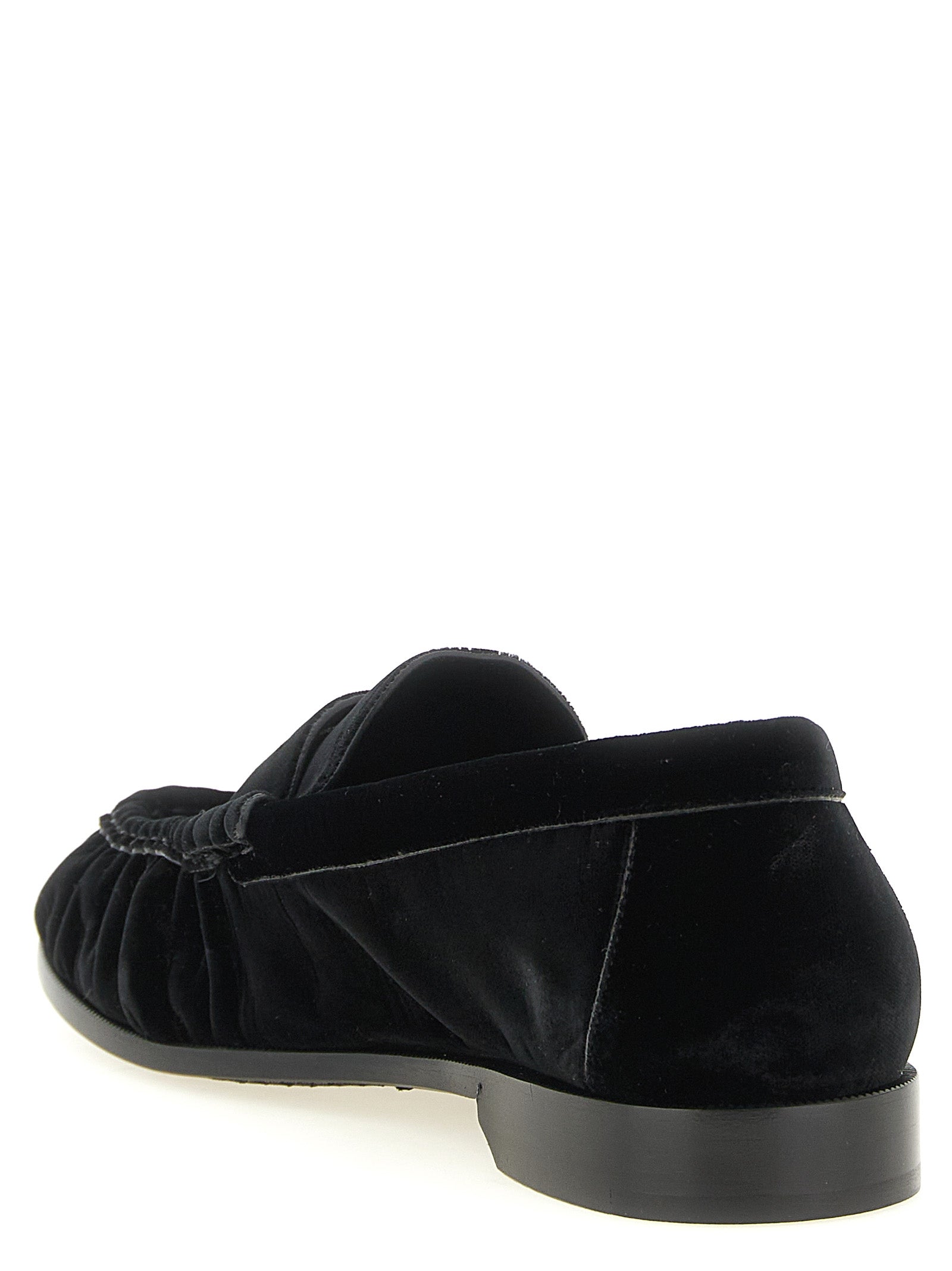 Saint Laurent Black Viscose Slip-On Men's Loafers
