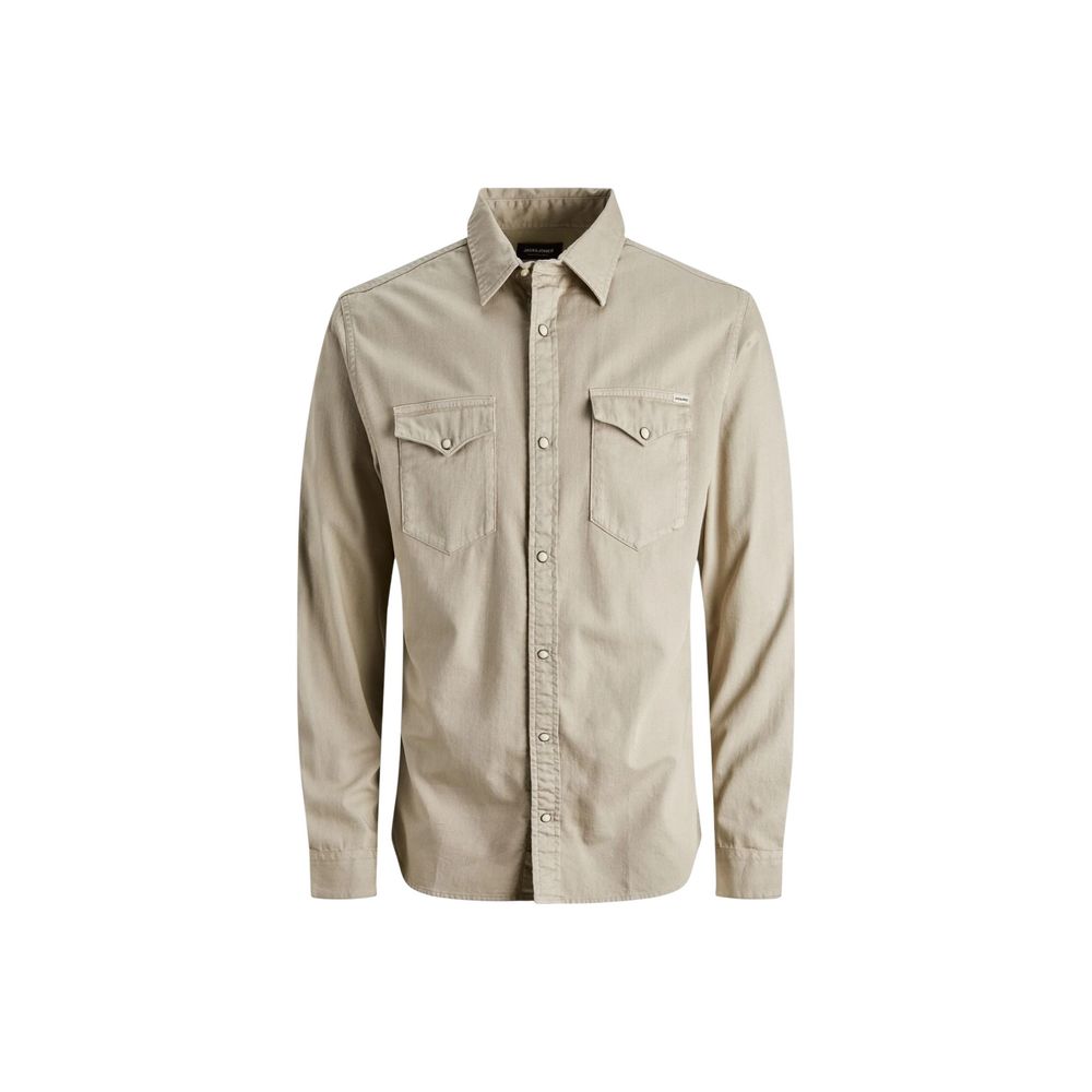 Jack Jones Beige Denim Men's Shirt