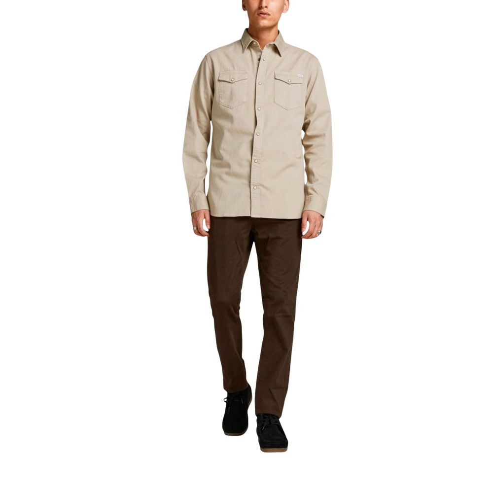 Jack Jones Beige Denim Men's Shirt