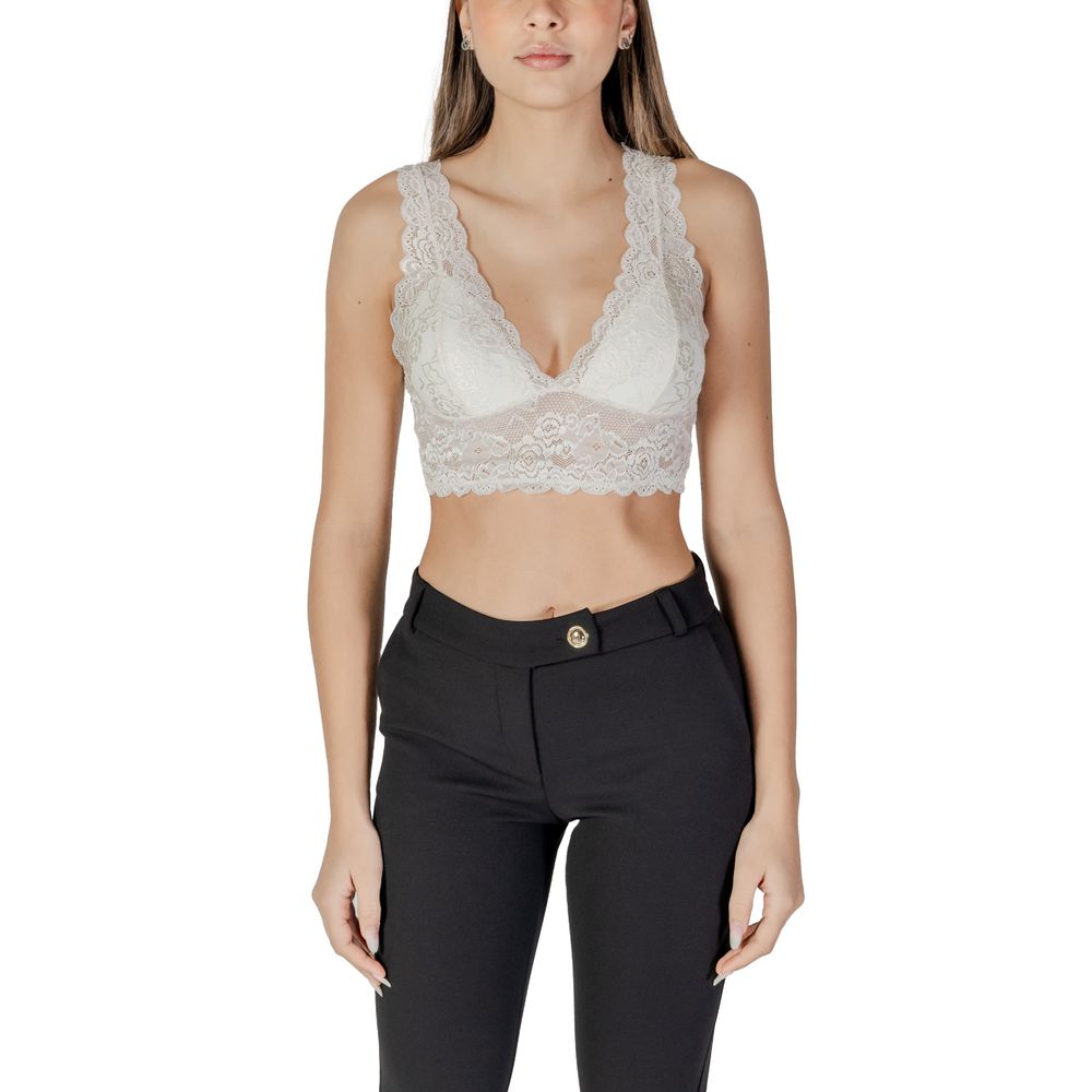 Only White Polyester Women's Bra