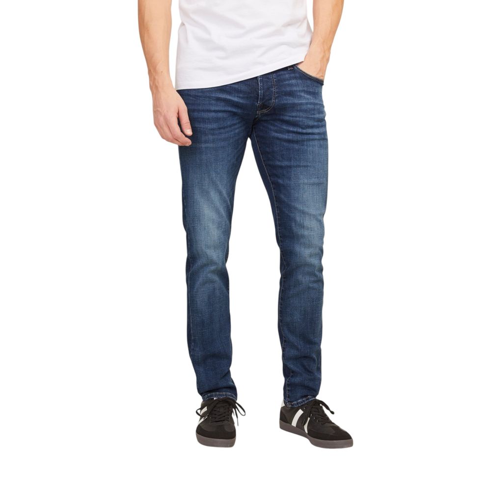 Jack Jones Blue Cotton Skinny Men's Jeans