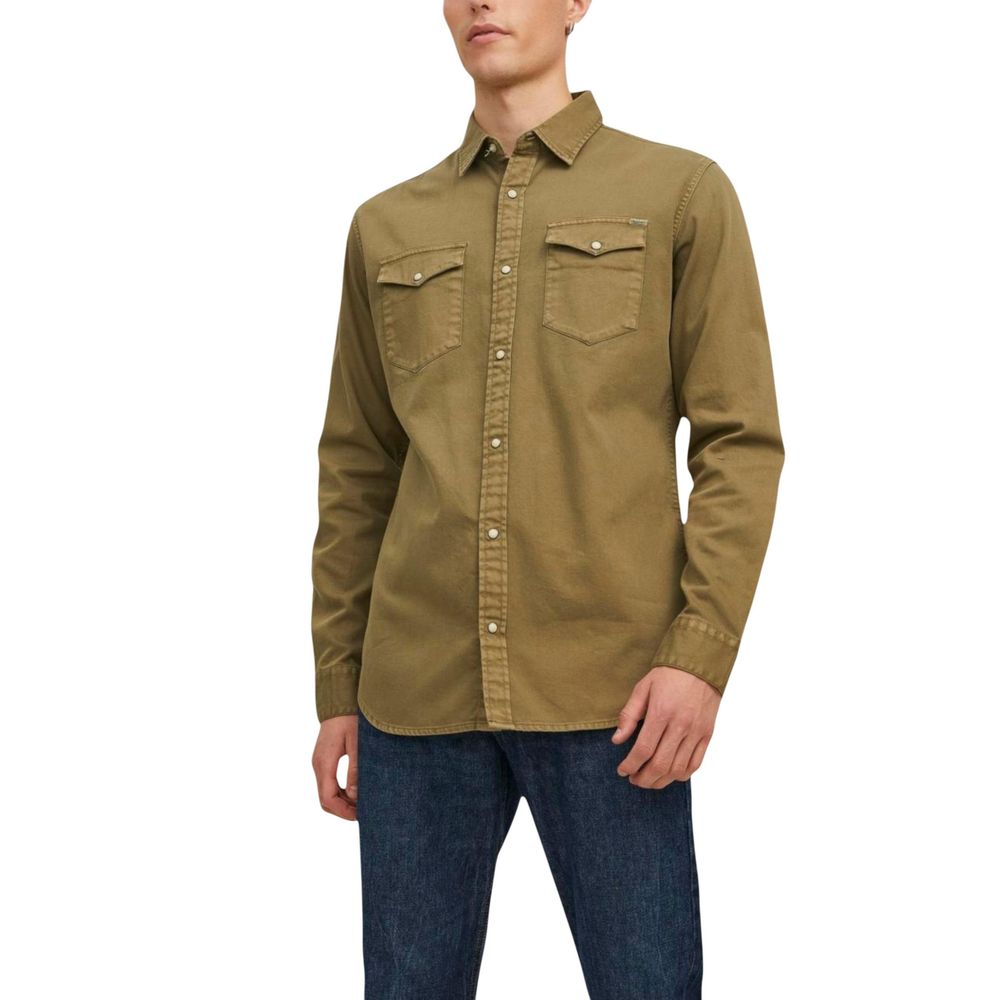Jack Jones Green Denim Men's Shirt
