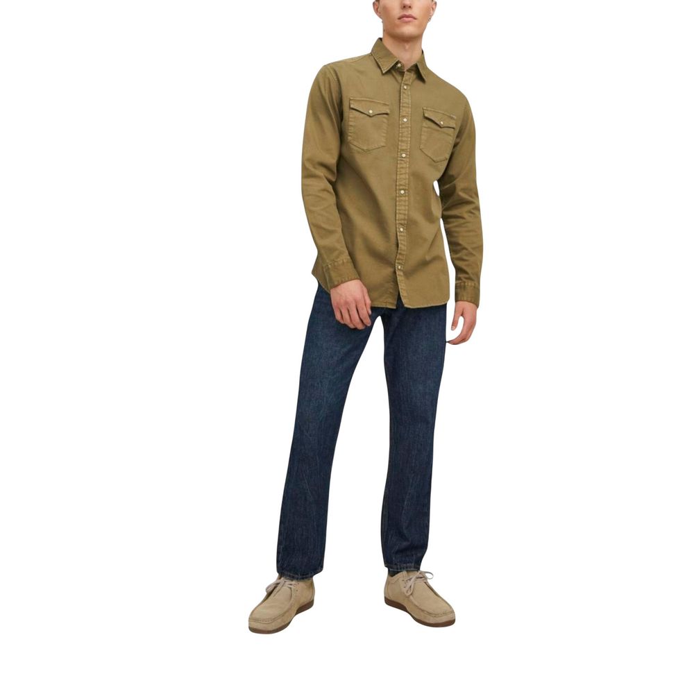 Jack Jones Green Denim Men's Shirt