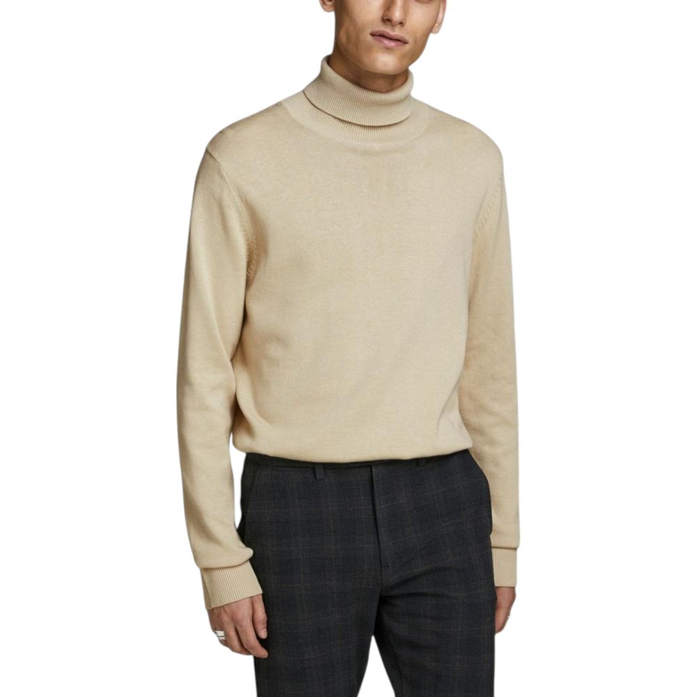 Jack Jones Beige Cotton Men's Turtleneck