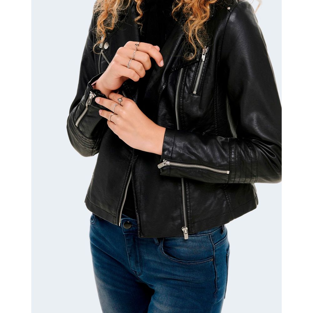 Only Black Viscose Biker Women's Jacket