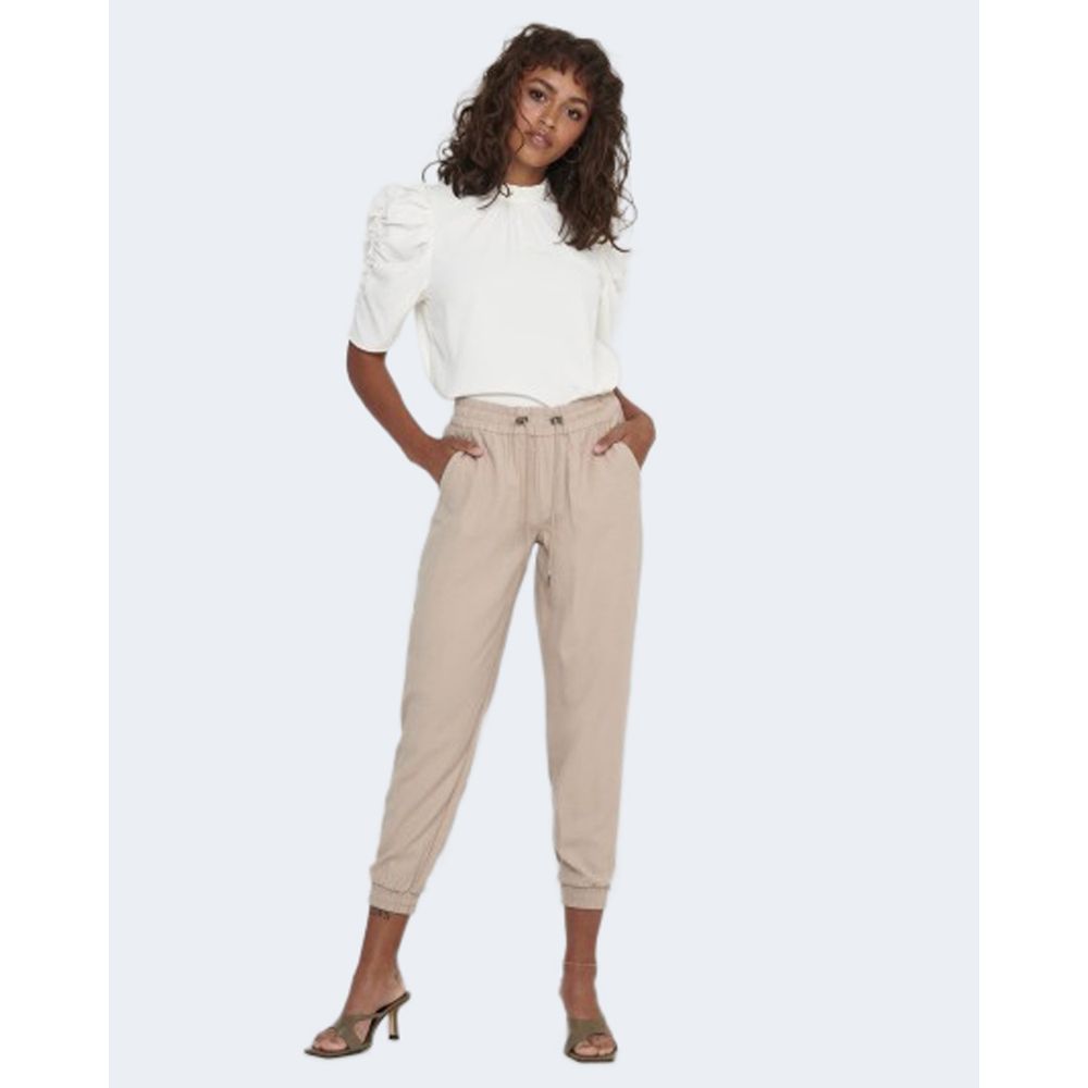 Only Beige Viscose Casual Women's Pants