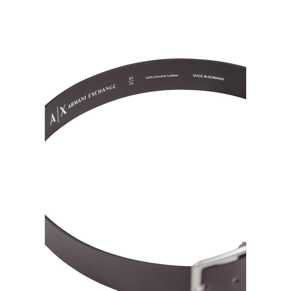 Armani Exchange Brown Leather Regular Men's Belt