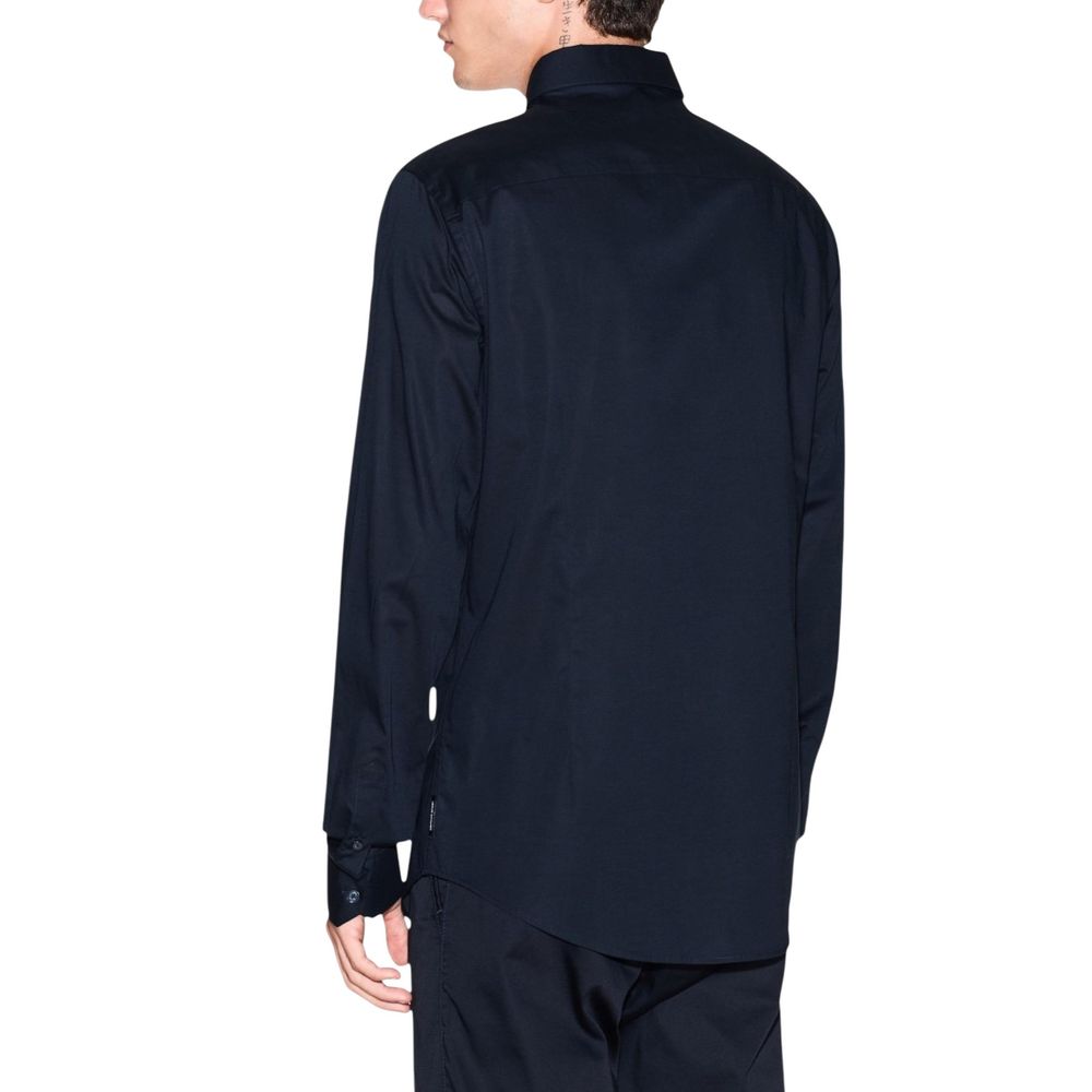Armani Exchange Blue Cotton Dress Men's Shirt