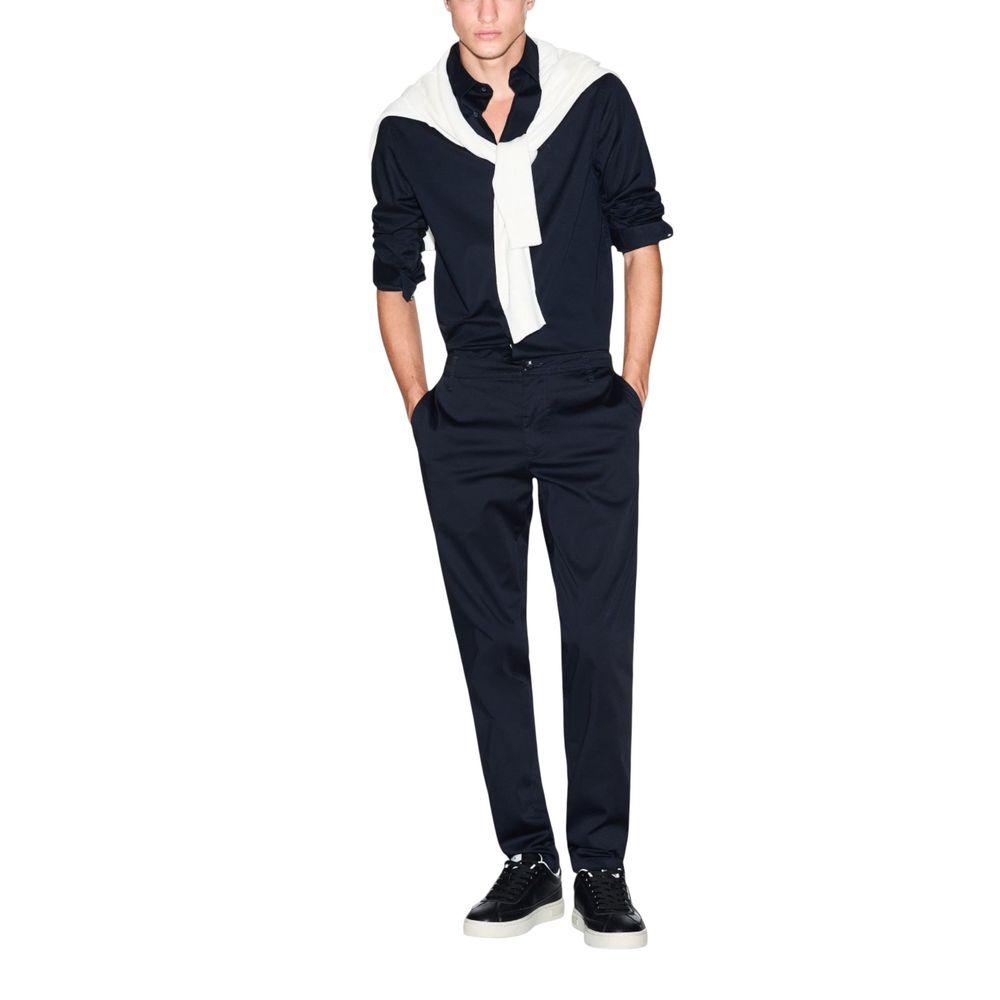 Armani Exchange Blue Cotton Dress Men's Shirt