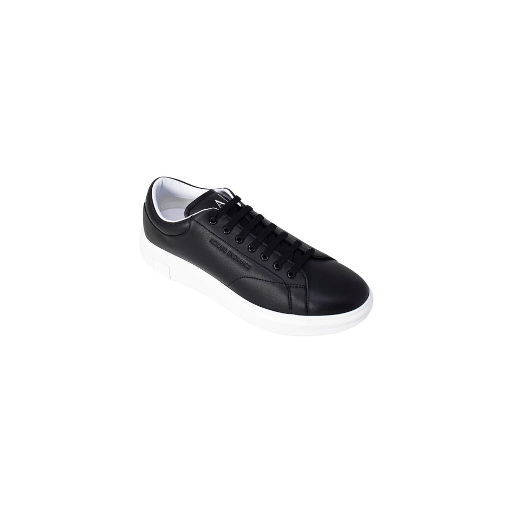 Armani Exchange Black Leather Low Top Men's Sneakers