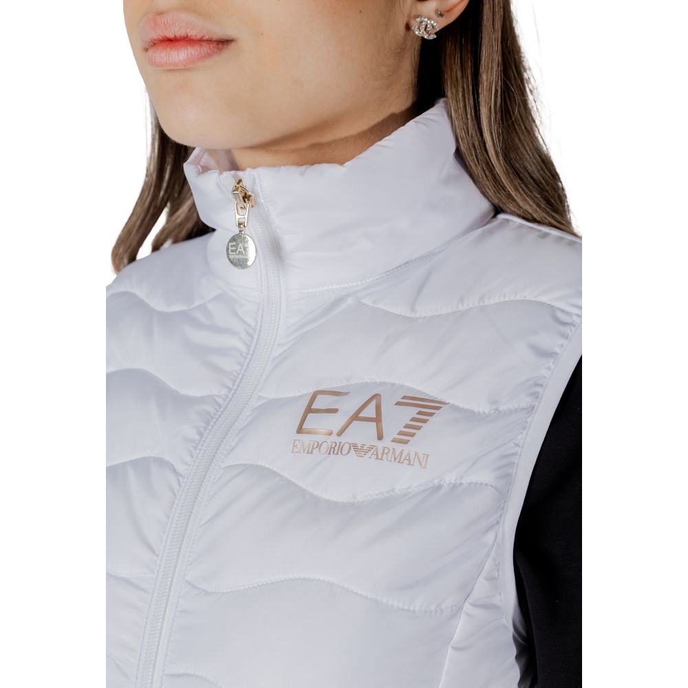 EA7 Emporio Armani White Polyester Sleeveless Women's Jacket