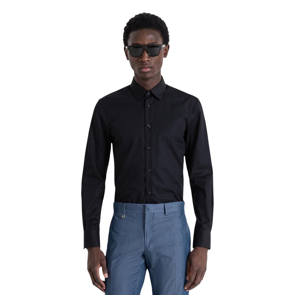 Antony Morato Black Cotton Dress Men's Shirt