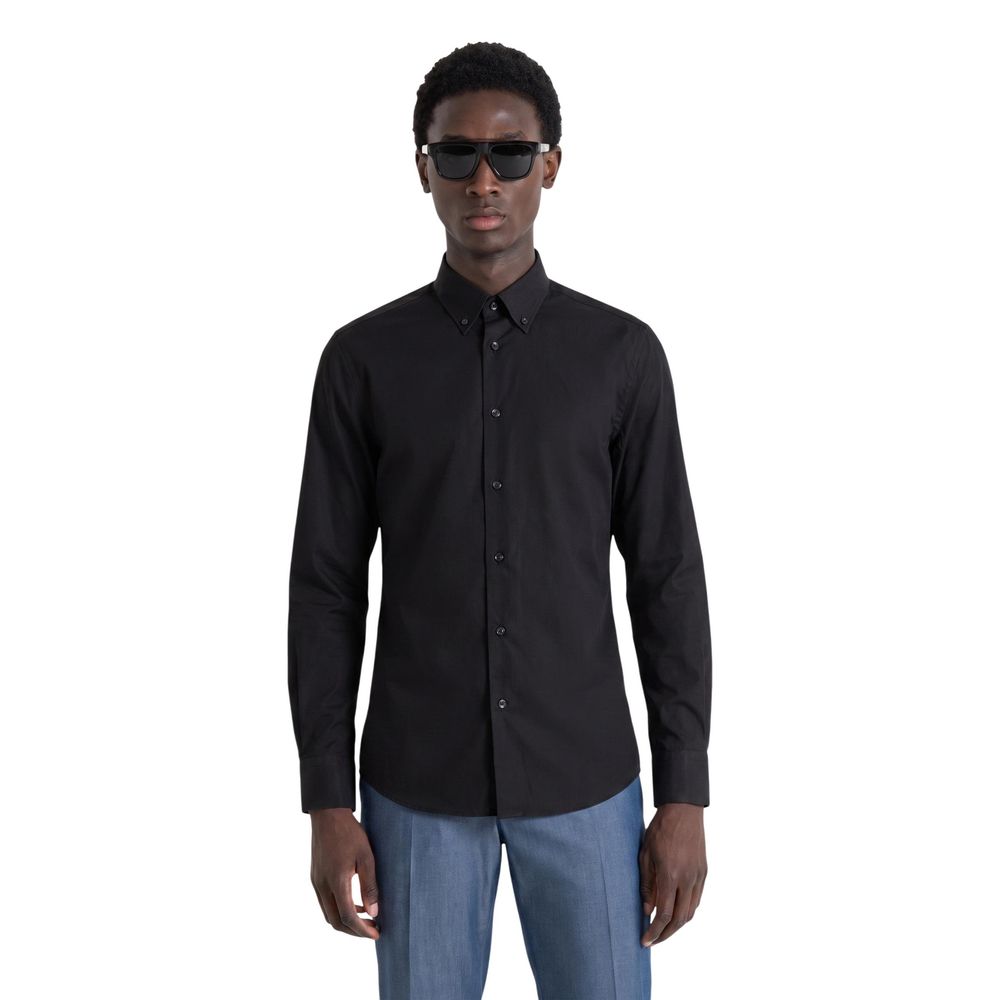 Antony Morato Black Cotton Dress Men's Shirt
