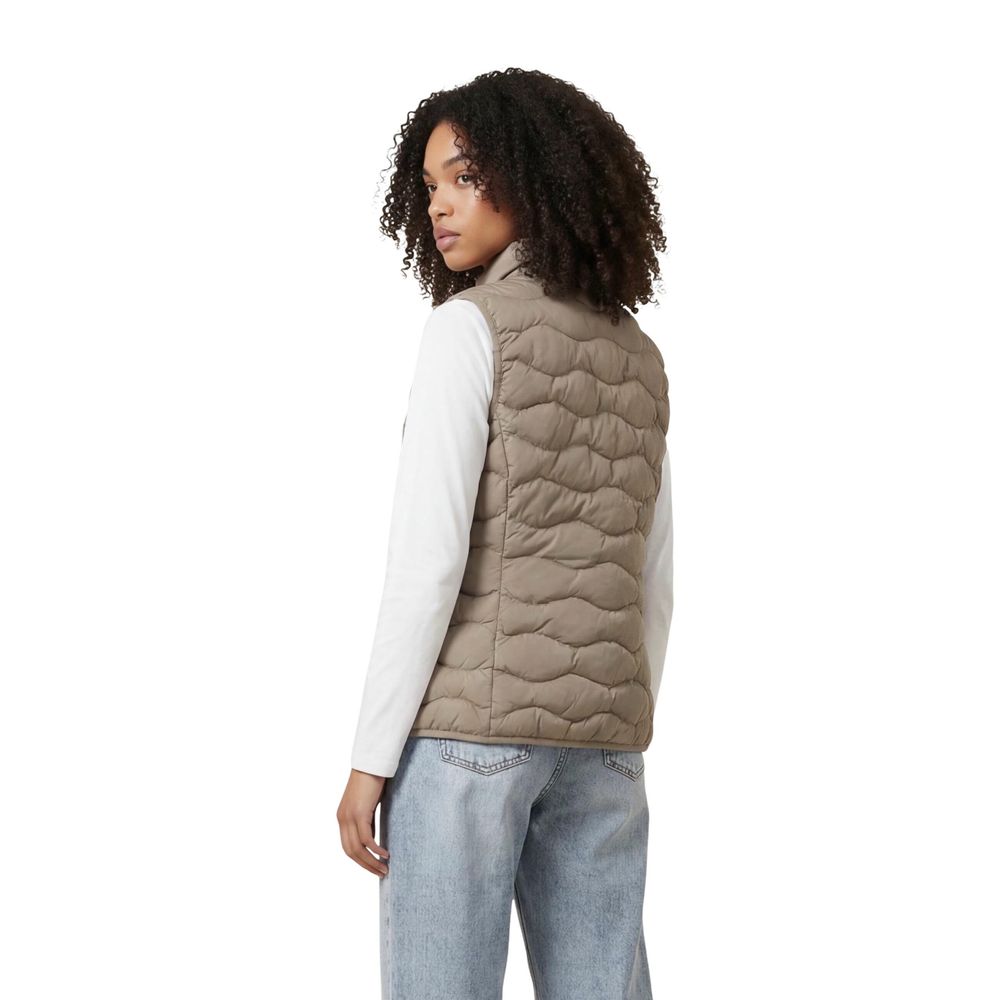 EA7 Emporio Armani Beige Polyester Sleeveless Women's Jacket