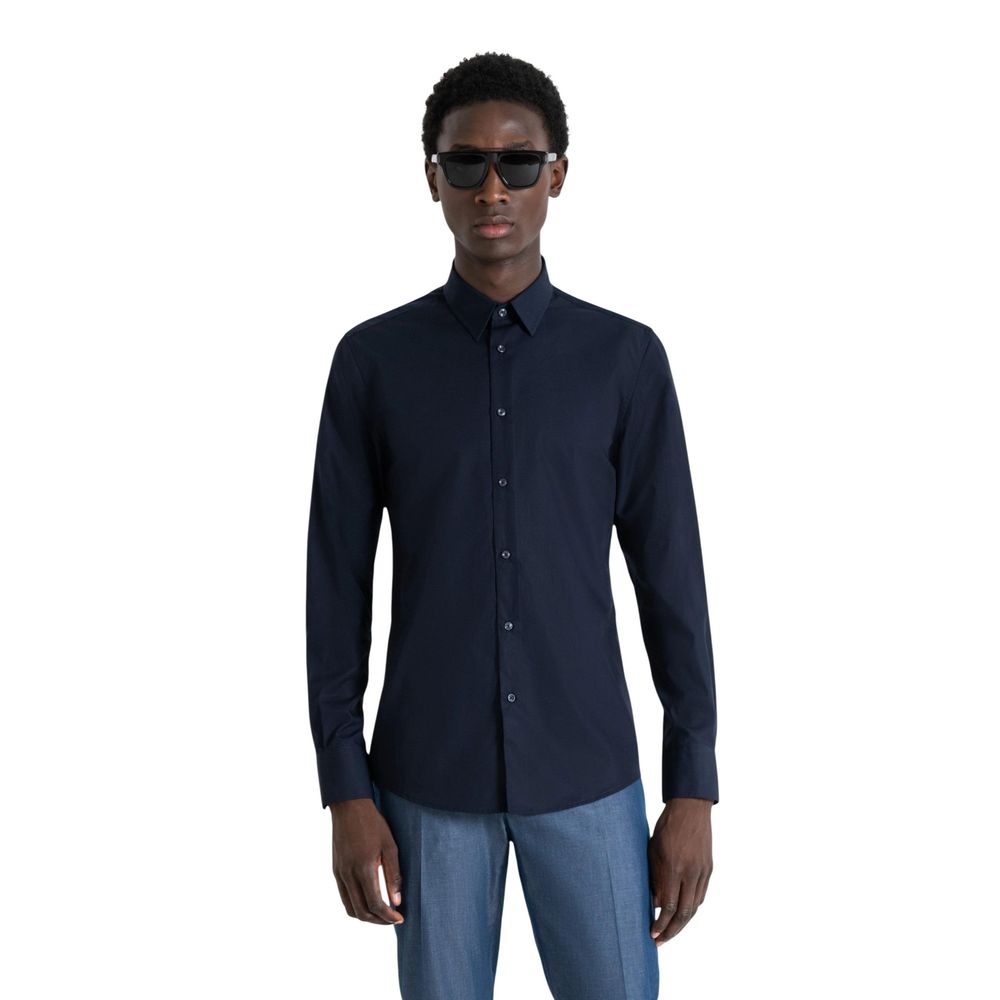Antony Morato Blue Cotton Dress Men's Shirt