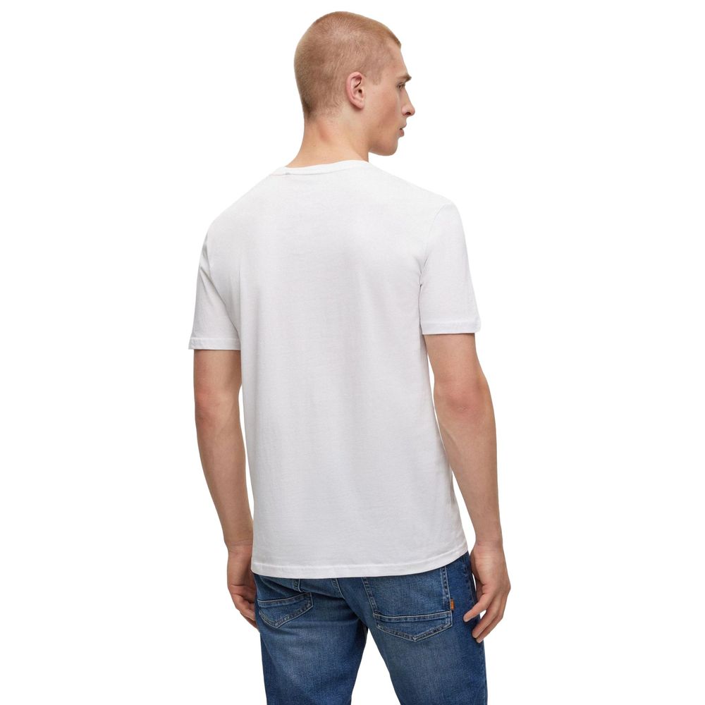 Hugo Boss White Cotton Men's T-Shirt