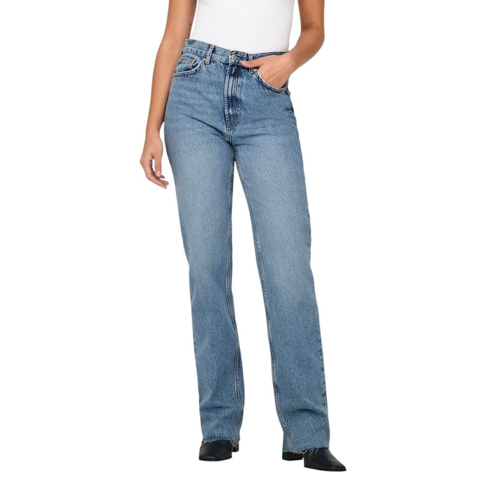 Only Light Blue Cotton Relaxed Fit Women's Jeans