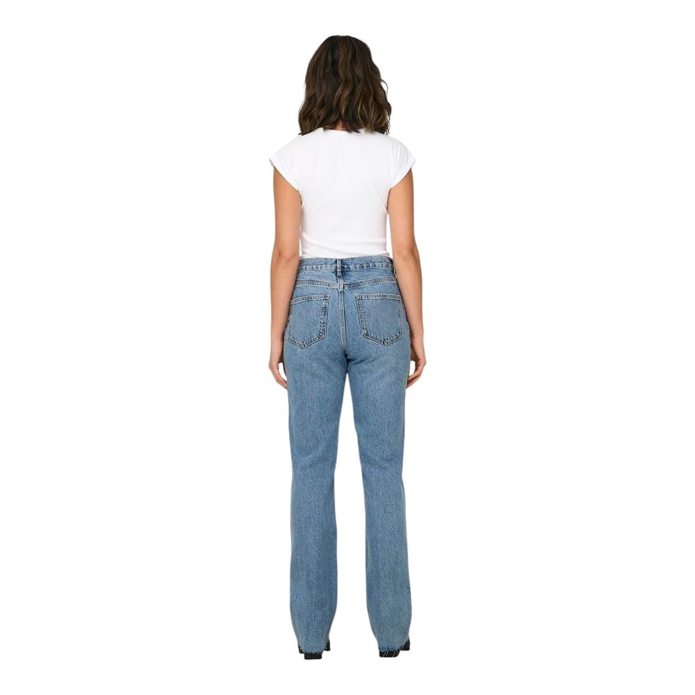 Only Light Blue Cotton Relaxed Fit Women's Jeans