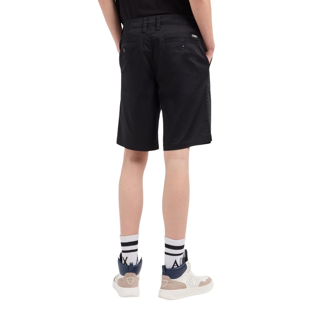 Armani Exchange Black Cotton Bermuda Men's Shorts