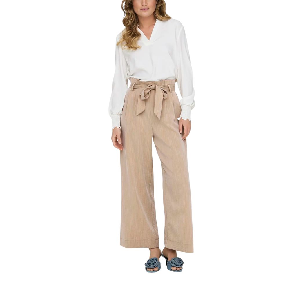 Only Beige Viscose Casual Women's Pants