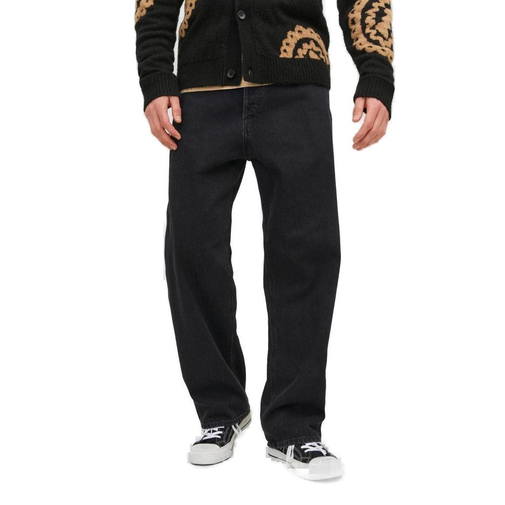 Jack Jones Black Cotton Relaxed Fit Men's Jeans