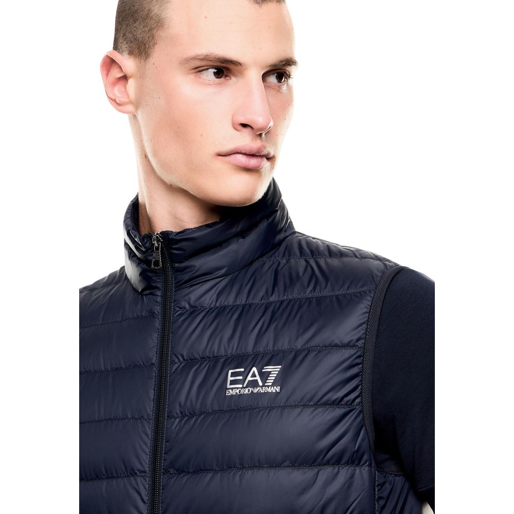 EA7 Emporio Armani Blue Polyamide Sleeveless Men's Jacket