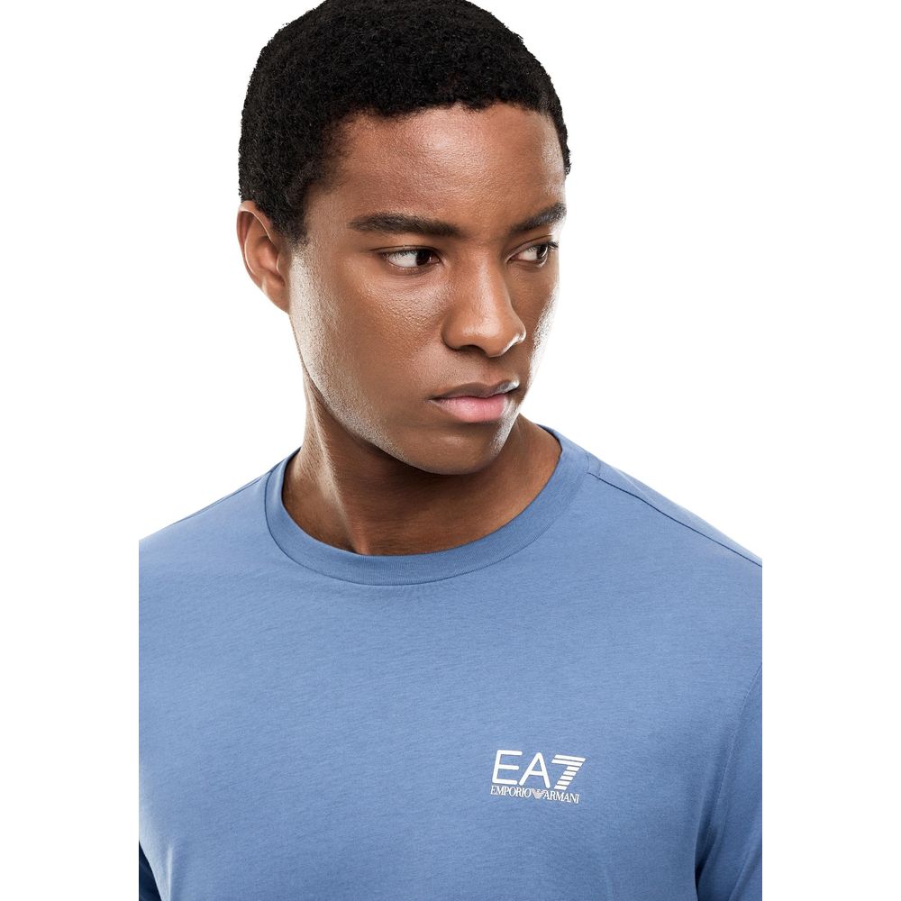 EA7 Emporio Armani Blue Cotton Men's Sportswear