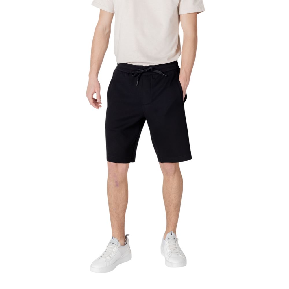 Armani Exchange Black Cotton Bermuda Men's Shorts