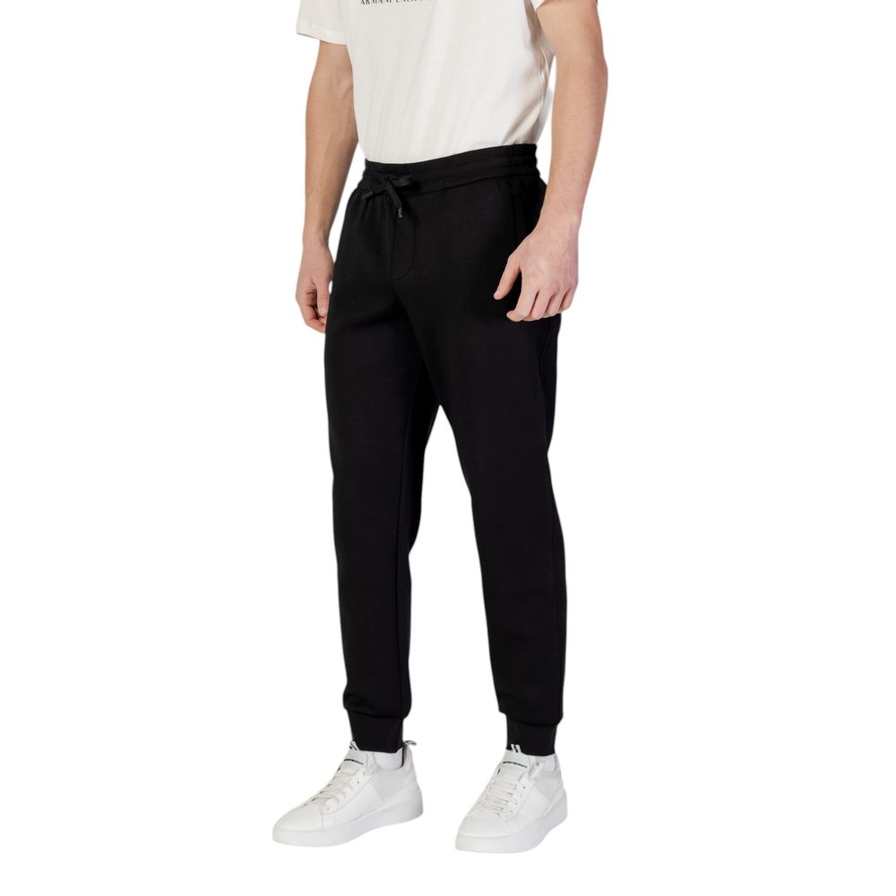 Armani Exchange Black Cotton Joggers (Workout Men's Pants)