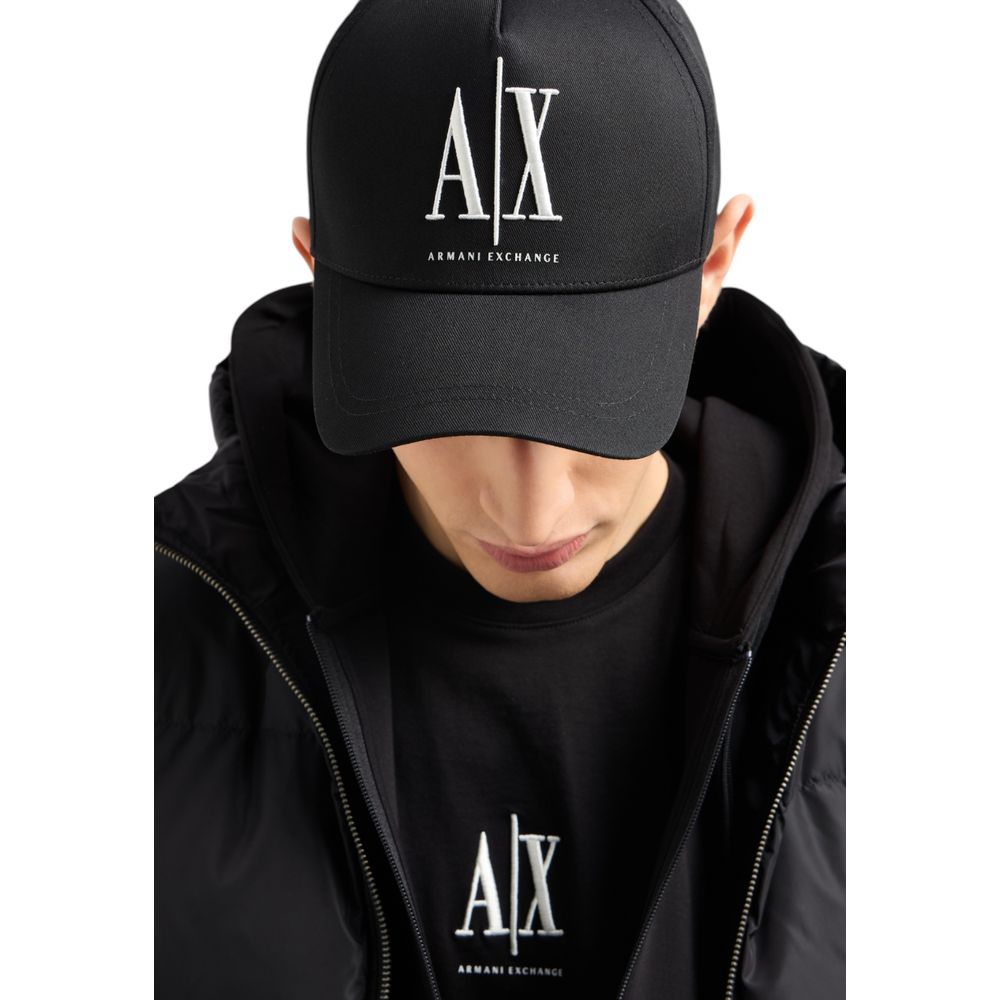 Armani Exchange Black Cotton Cap (Baseball Men's Hat)