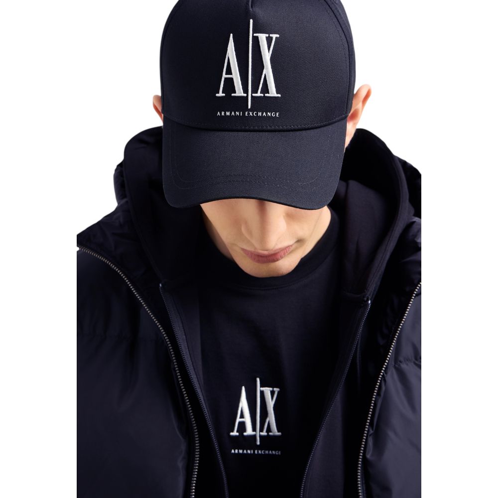Armani Exchange Blue Cotton Cap (Baseball Men's Hat)