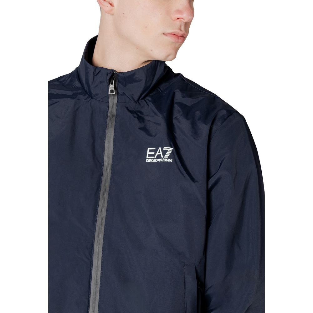 EA7 Emporio Armani Blue Polyamide Men's Bomber