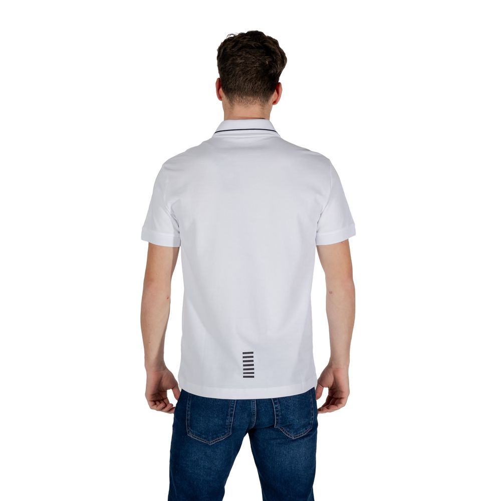 EA7 Emporio Armani White Cotton Polo Men's Shirt