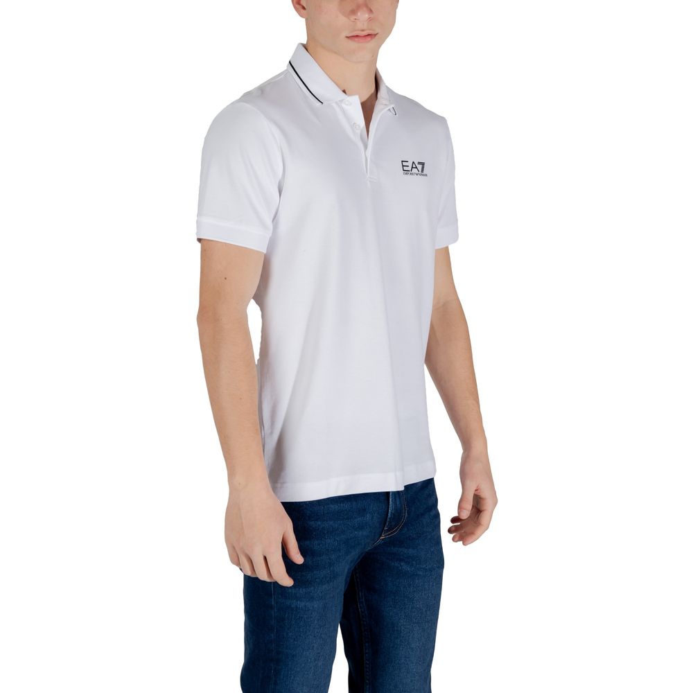 EA7 Emporio Armani White Cotton Polo Men's Shirt