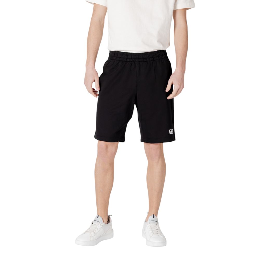 EA7 Emporio Armani Black Cotton Bermuda Men's Shorts