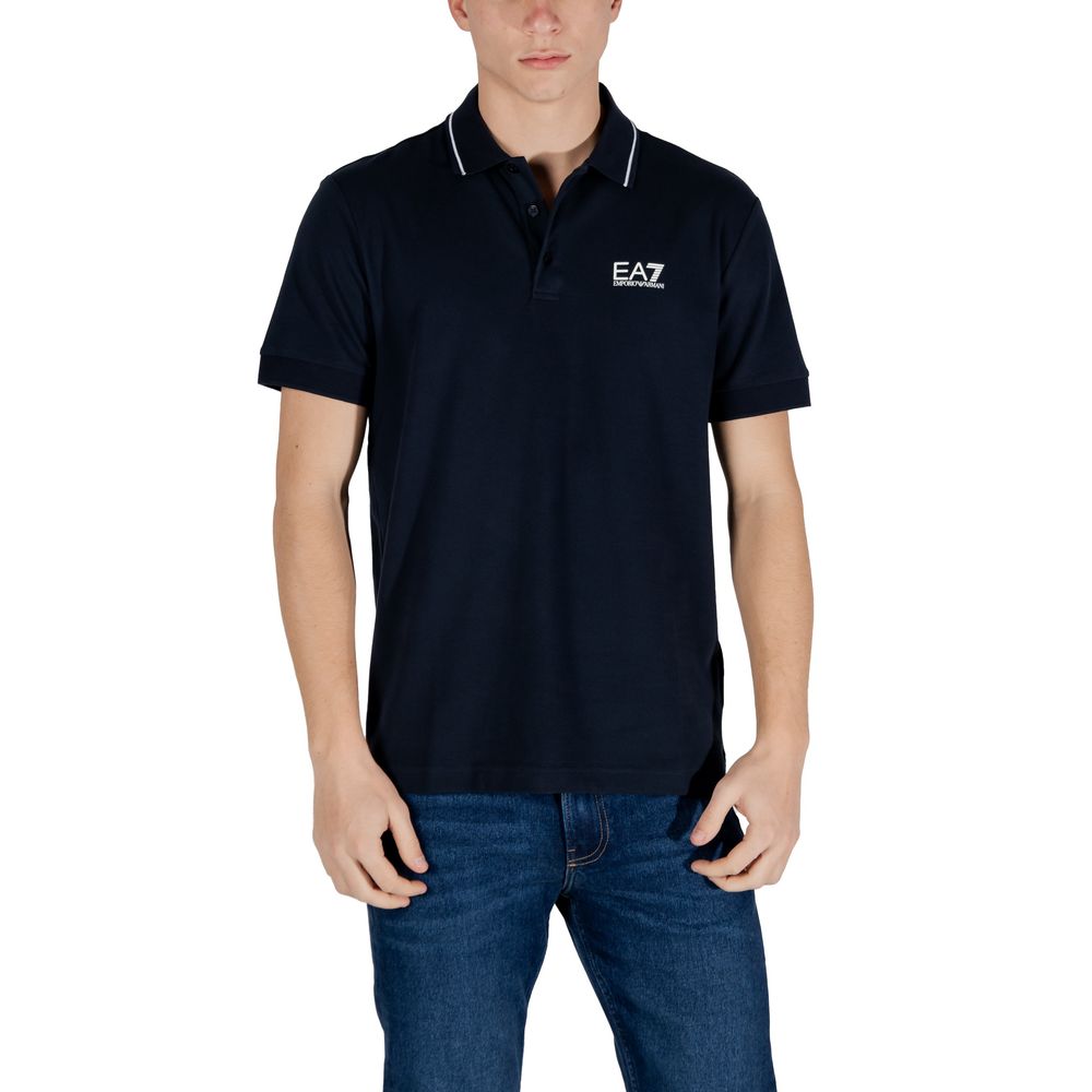 EA7 Emporio Armani Blue Cotton Polo Men's Shirt