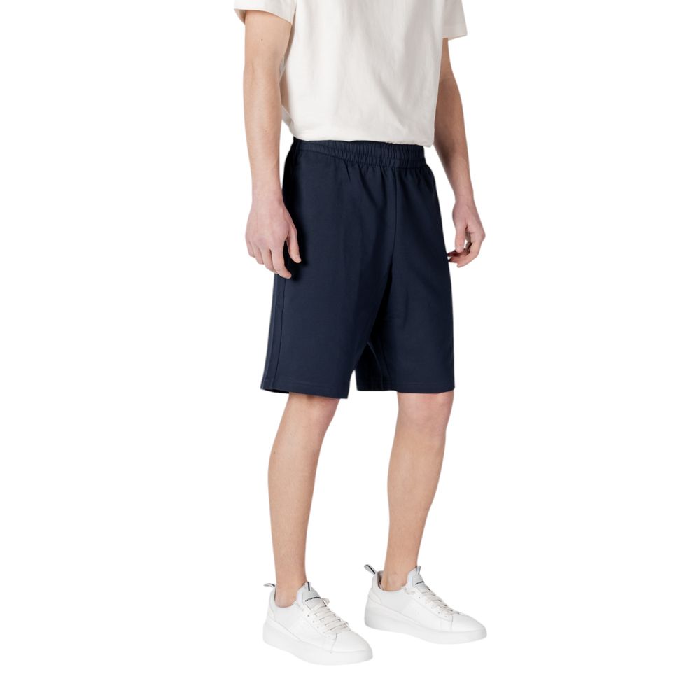 EA7 Emporio Armani Blue Cotton Bermuda Men's Shorts